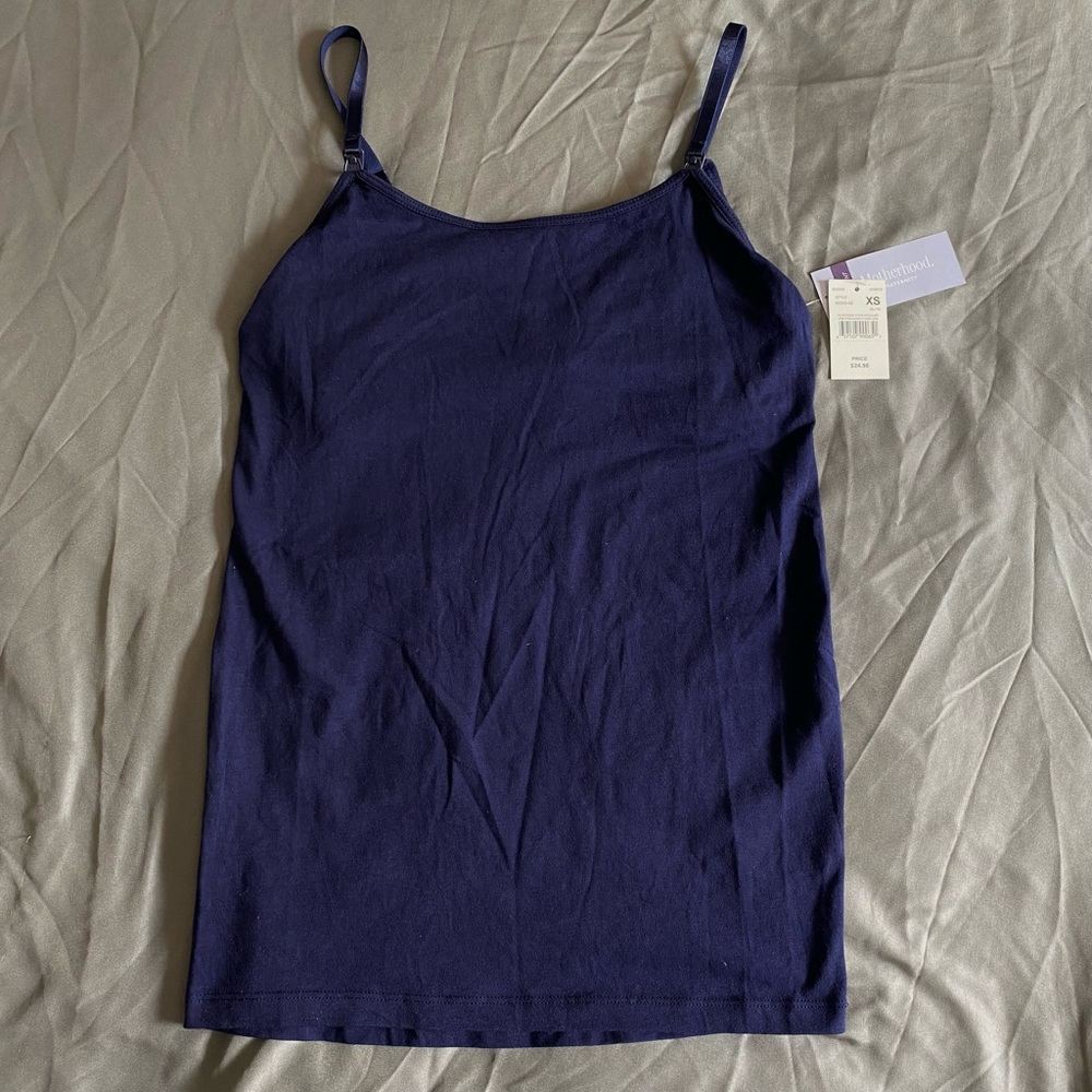 NWT Motherhood Maternity Navy Blue Nursing Cami Tank Top Size XS